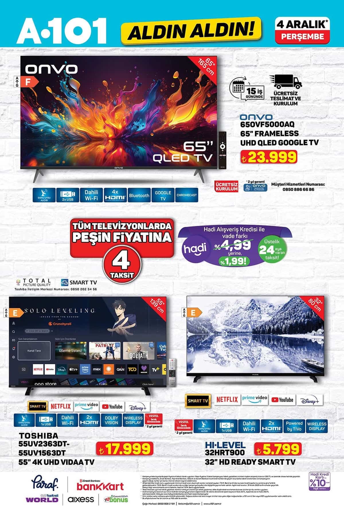 A101 4 aralik 2025 aktuel urunler