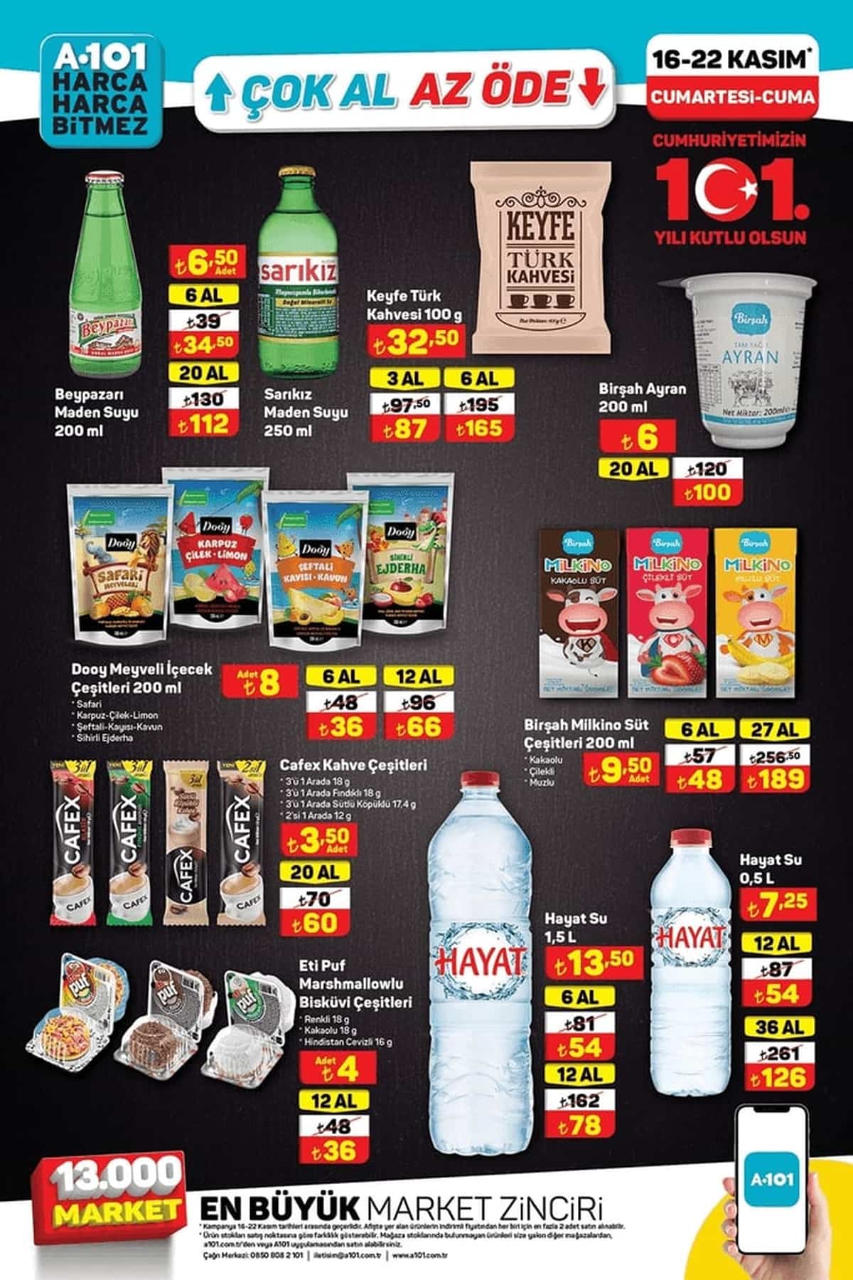 16 kasim A101 aktuel urunler