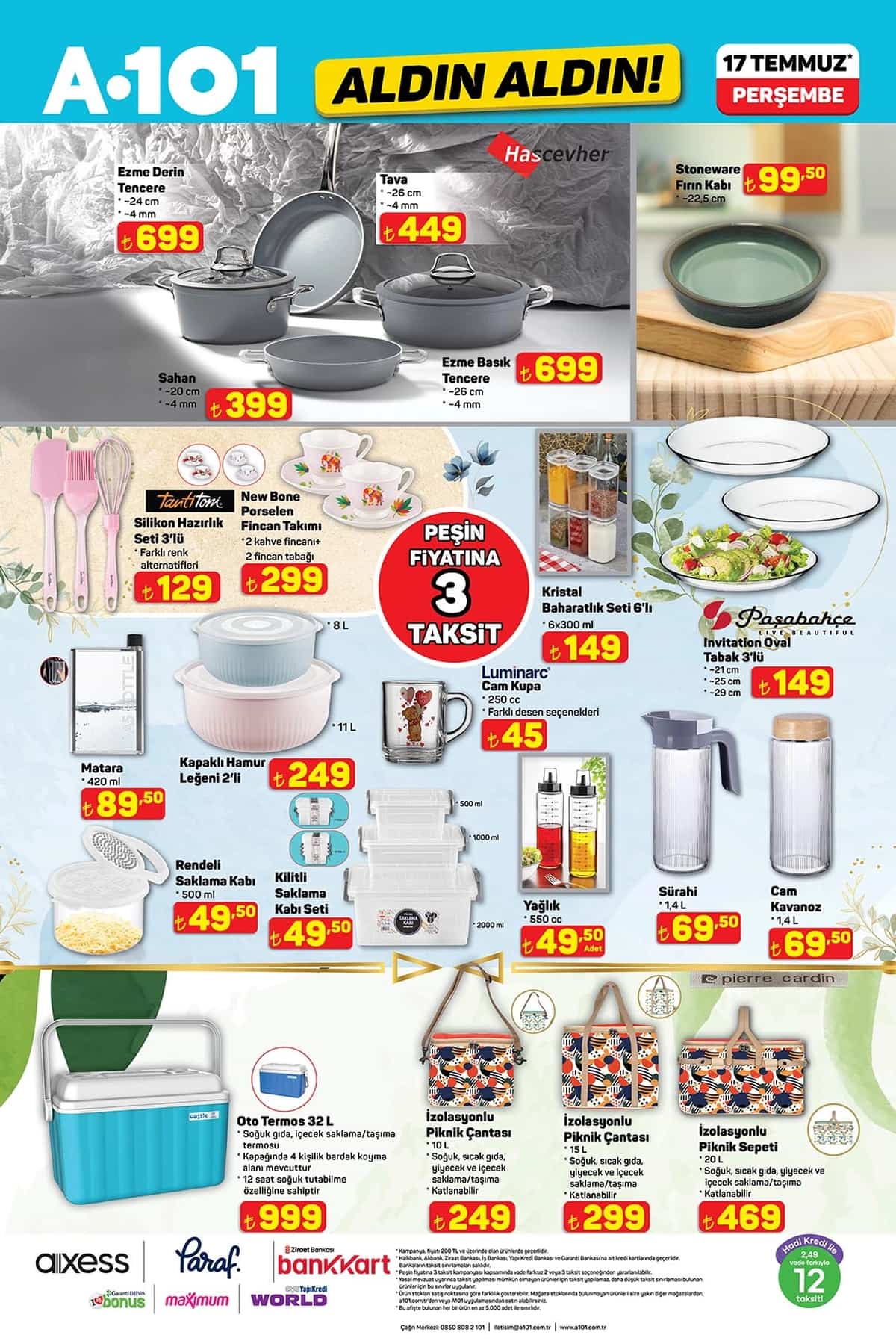 17 temmuz A101 aktuel urunleri
