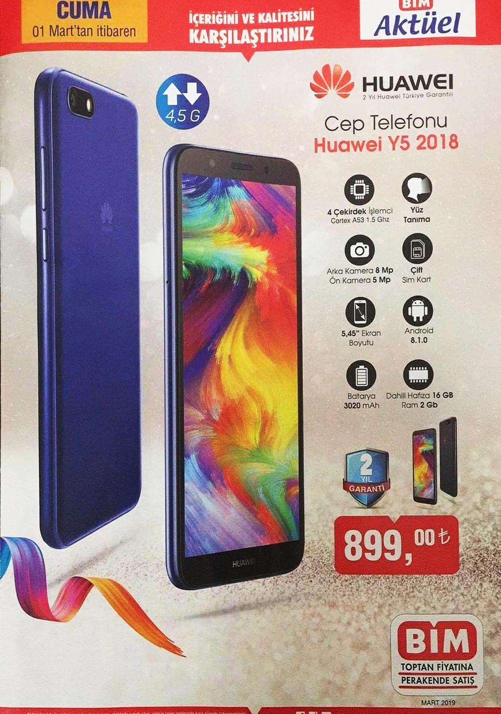 1 mart bim huawei cep telefonu katalogu