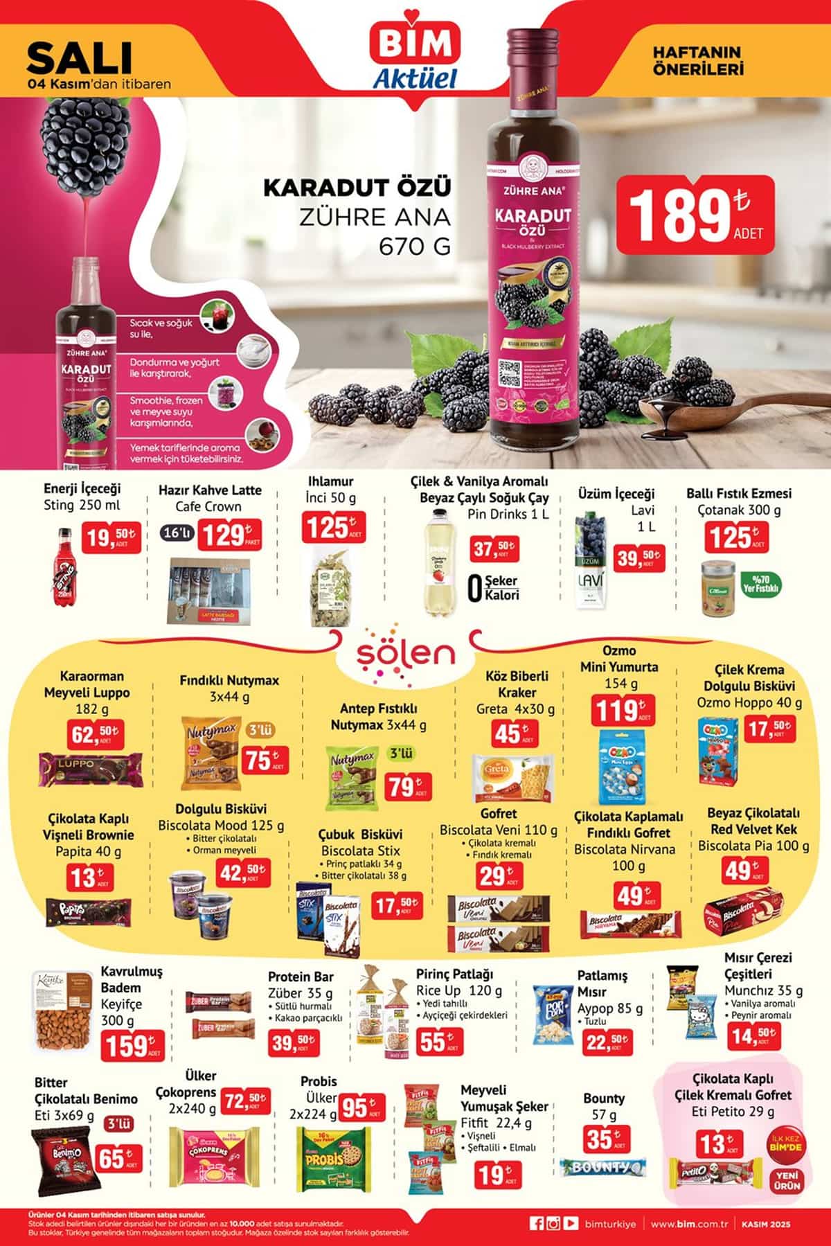 Bim 4 kasim 2025 aktuel urunler