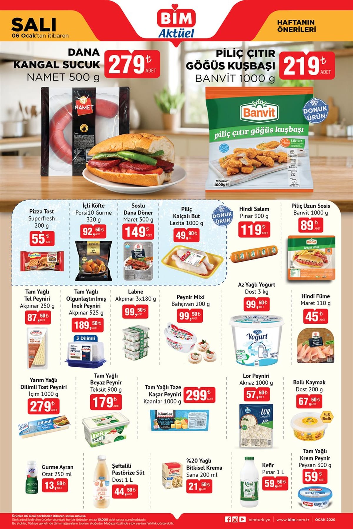 Bim 6 ocak 2026 aktuel urunler