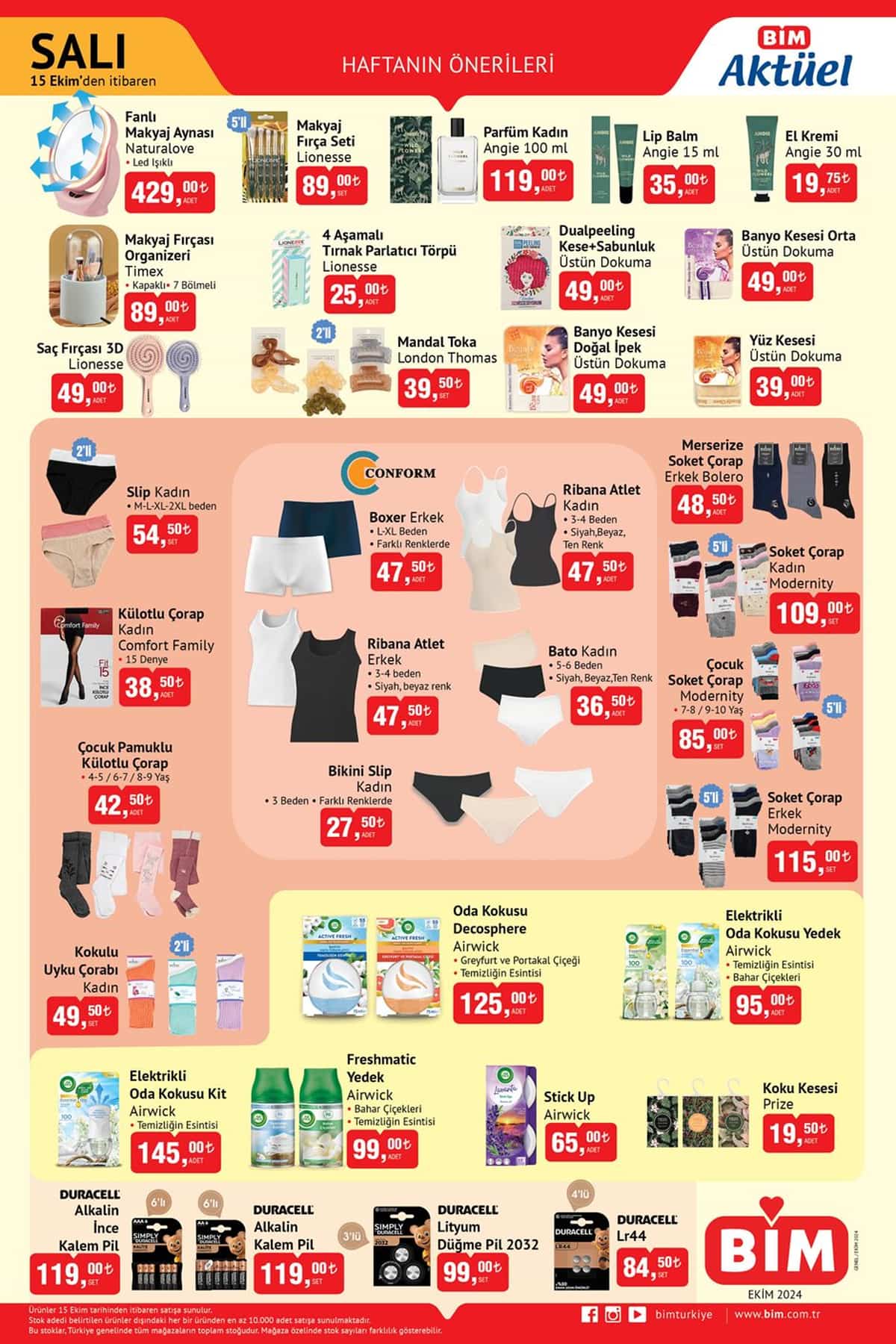 15 ekim Bim katalogu 2024