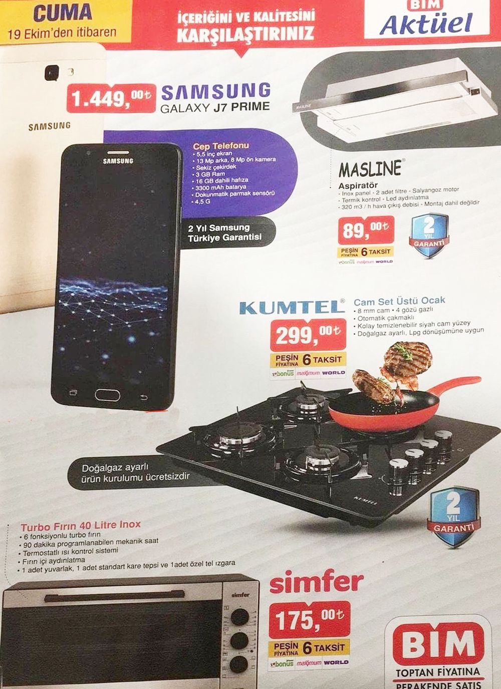 bimde cep telefonu fiyatlari 19 ekim 2018