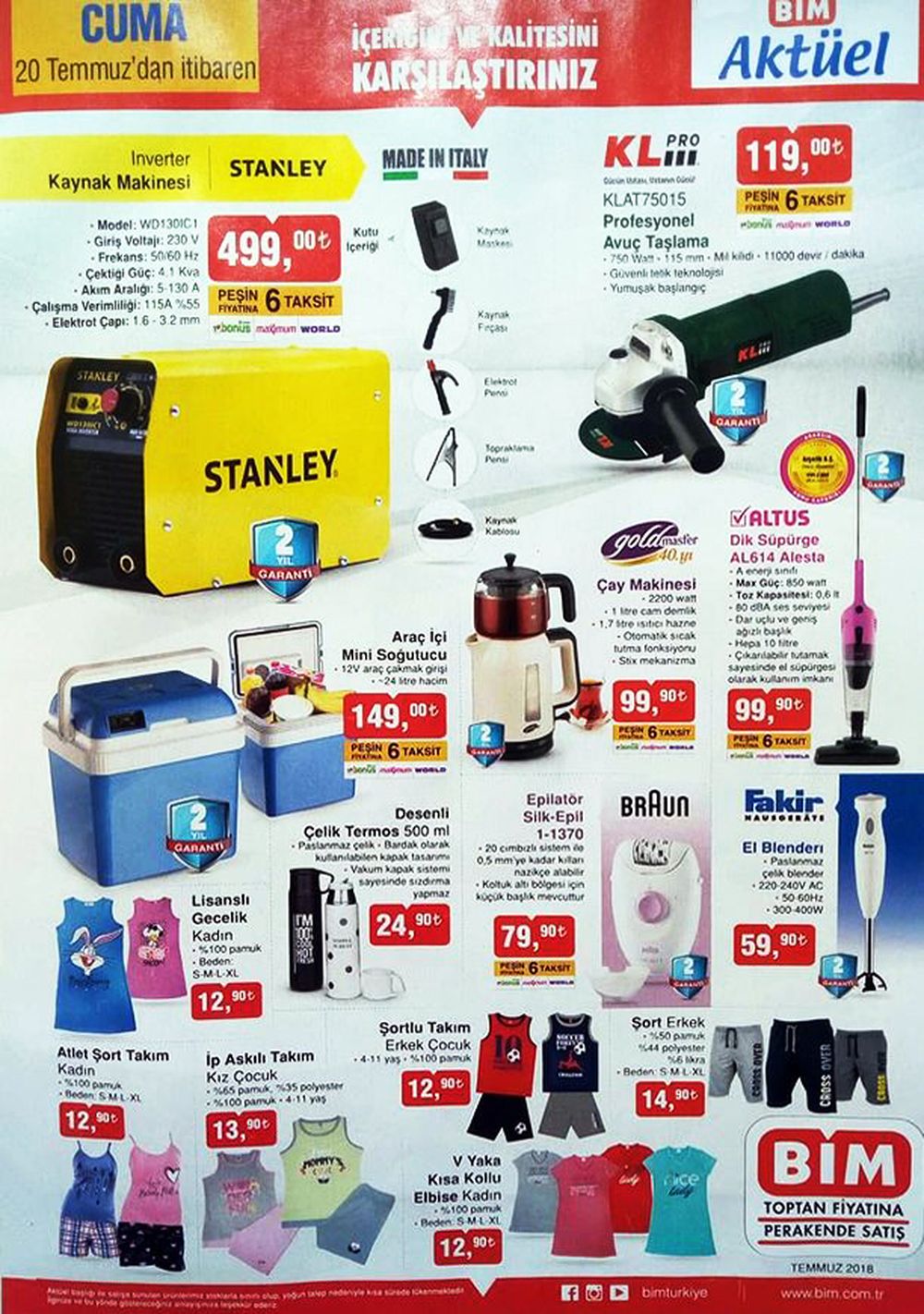 bim 20 temmuz 2018 kaynak makinesi