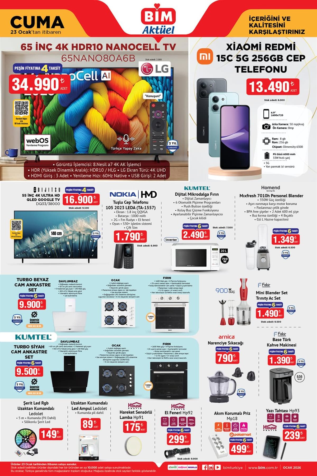 Bim 23 ocak 2026 aktuel urunler